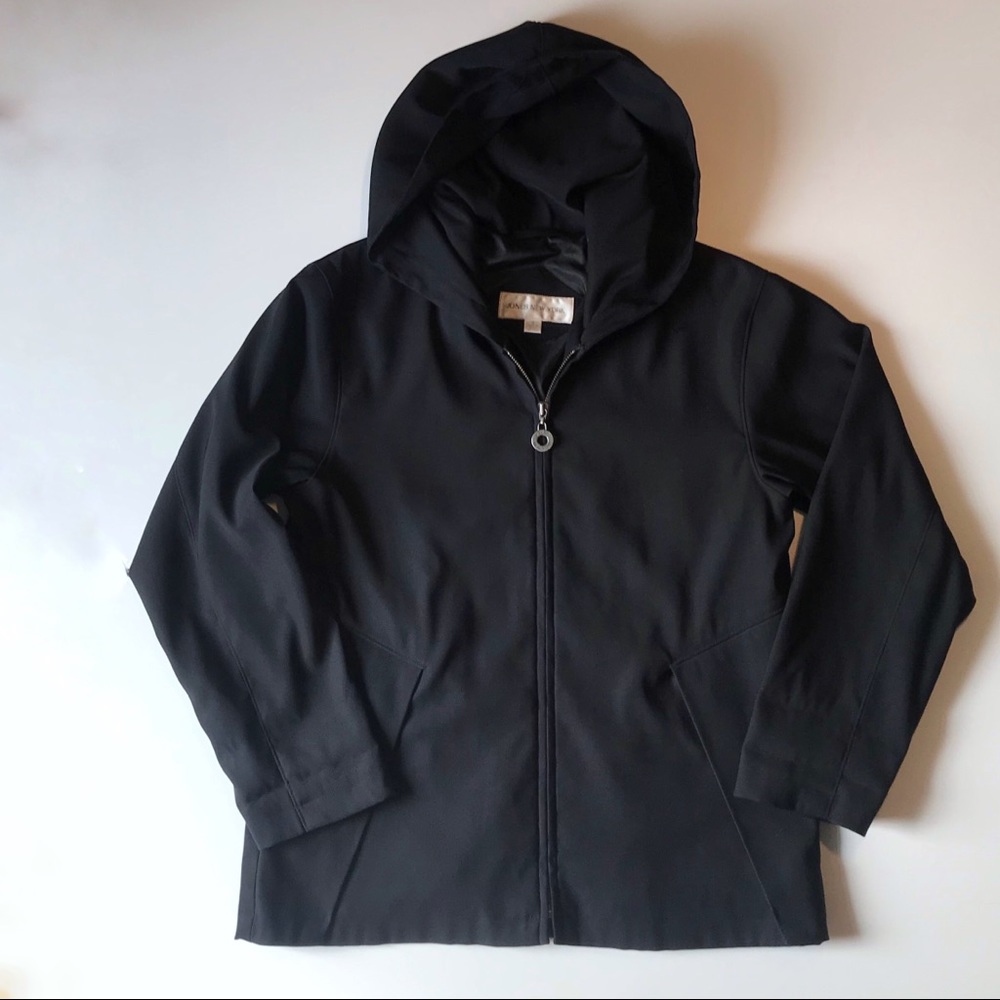 Jones NY lightweight lined jacket with hood, black - Picture 4 of 10